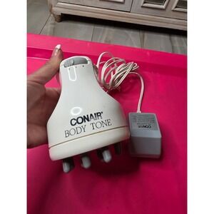 Conair Body Tone Handheld Electric Massager White 2 Speed BT12FF with AC Adapter